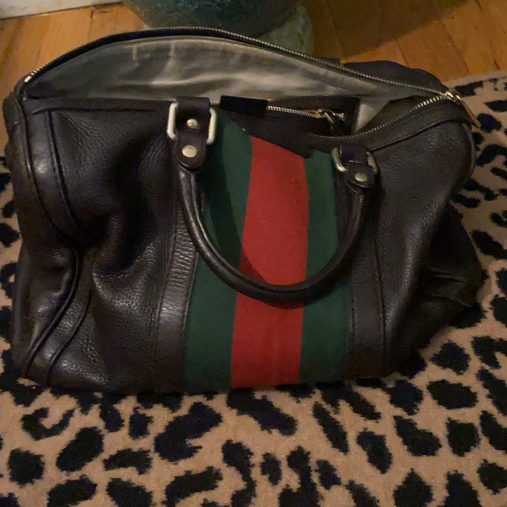 Authentic Gucci Brown leather Boston bag